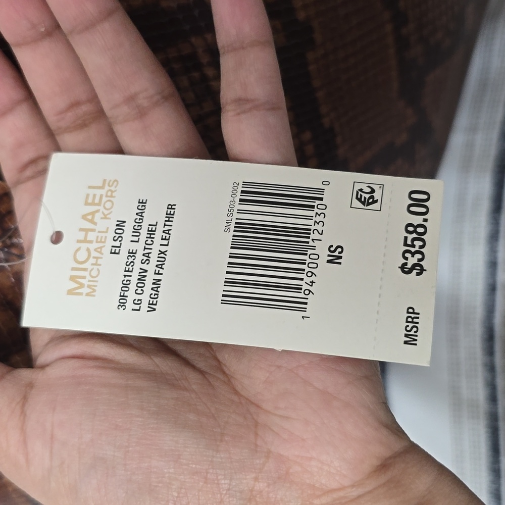 Michael Kors Elson Large Satchel PYTHON NWT - image 9